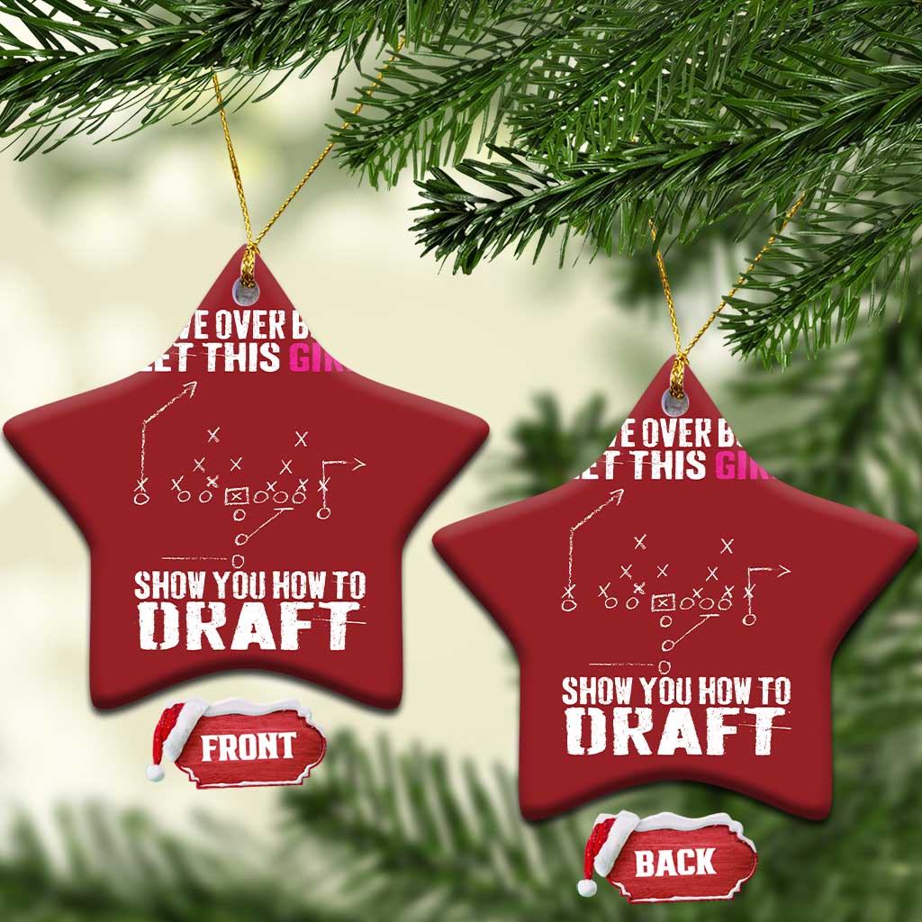 Girls Fantasy Football Christmas Ornament Move Over Boys Draft Party Commish FFL - Wonder Print Shop