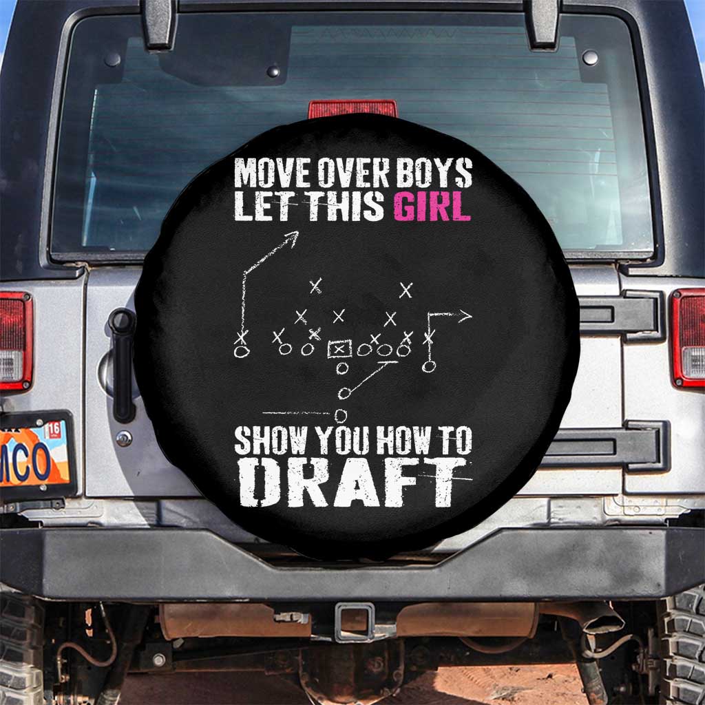 Girls Fantasy Football Spare Tire Cover Move Over Boys Draft Party Commish FFL - Wonder Print Shop