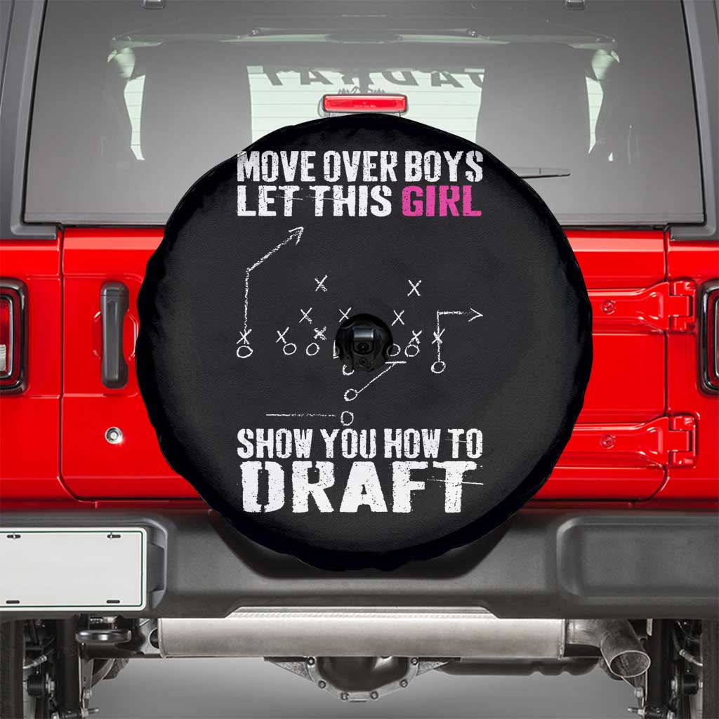 Girls Fantasy Football Spare Tire Cover Move Over Boys Draft Party Commish FFL - Wonder Print Shop