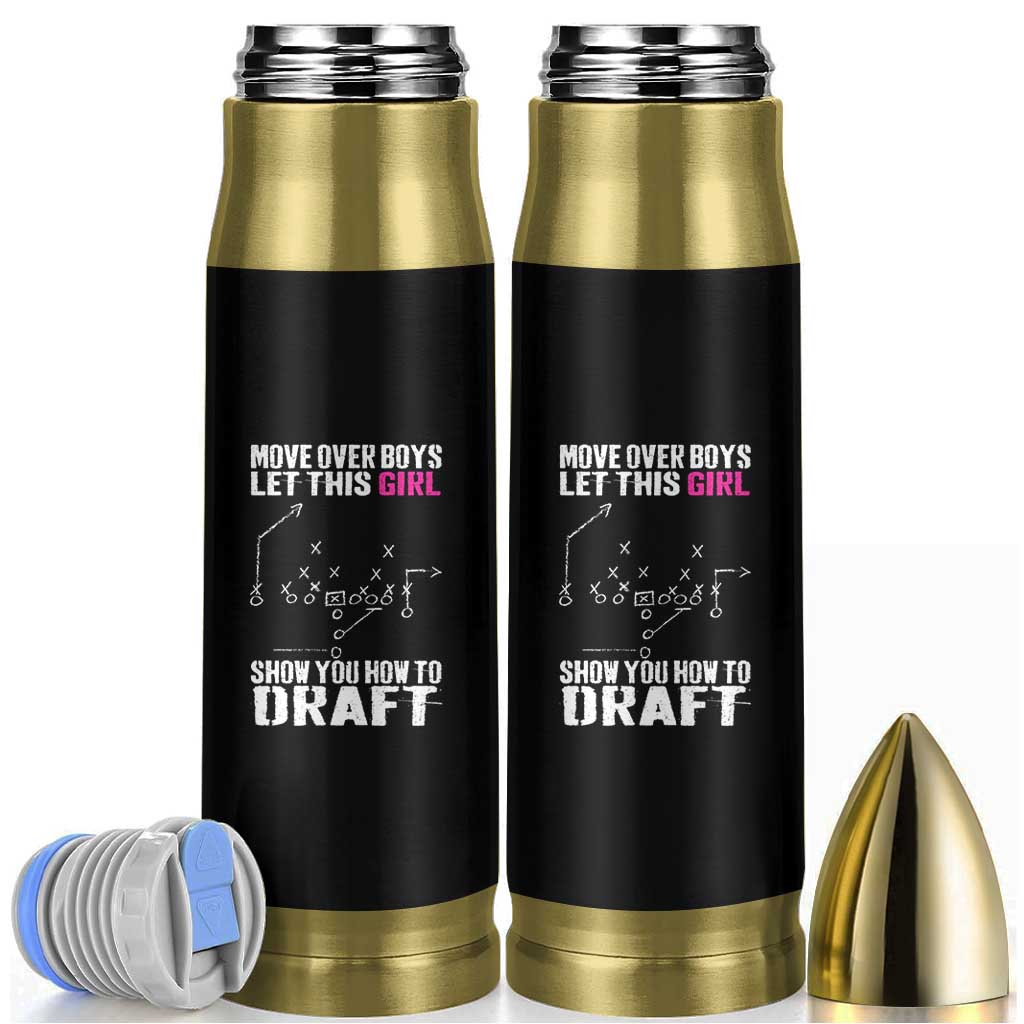 Girls Fantasy Football Bullet Tumbler Move Over Boys Draft Party Commish FFL - Wonder Print Shop