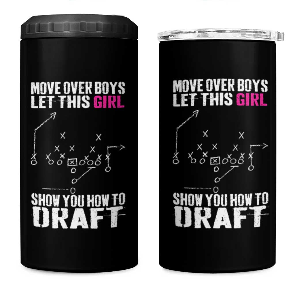 Girls Fantasy Football 4 in 1 Can Cooler Tumbler Move Over Boys Draft Party Commish FFL - Wonder Print Shop
