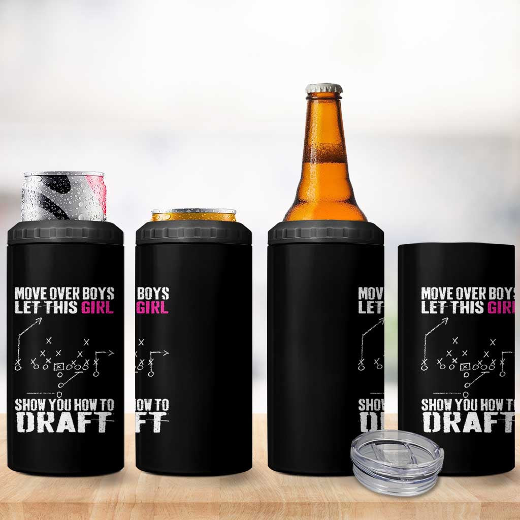 Girls Fantasy Football 4 in 1 Can Cooler Tumbler Move Over Boys Draft Party Commish FFL - Wonder Print Shop