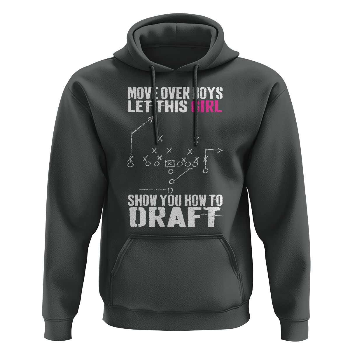 Girls Fantasy Football Hoodie Move Over Boys Draft Party Commish FFL - Wonder Print Shop