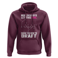 Girls Fantasy Football Hoodie Move Over Boys Draft Party Commish FFL - Wonder Print Shop