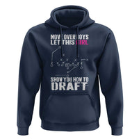 Girls Fantasy Football Hoodie Move Over Boys Draft Party Commish FFL - Wonder Print Shop