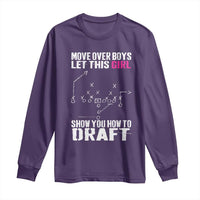 Girls Fantasy Football Long Sleeve Shirt Move Over Boys Draft Party Commish FFL - Wonder Print Shop