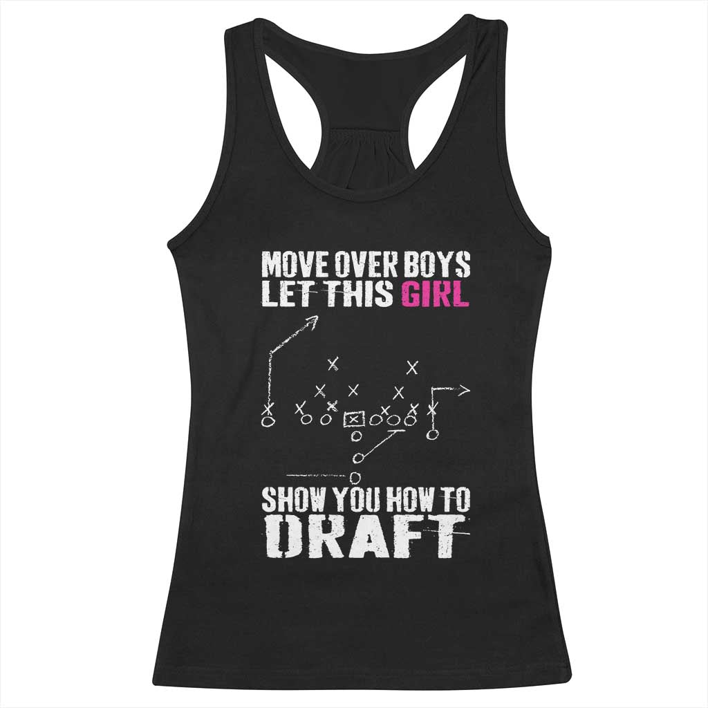 Girls Fantasy Football Racerback Tank Top Move Over Boys Draft Party Commish FFL - Wonder Print Shop