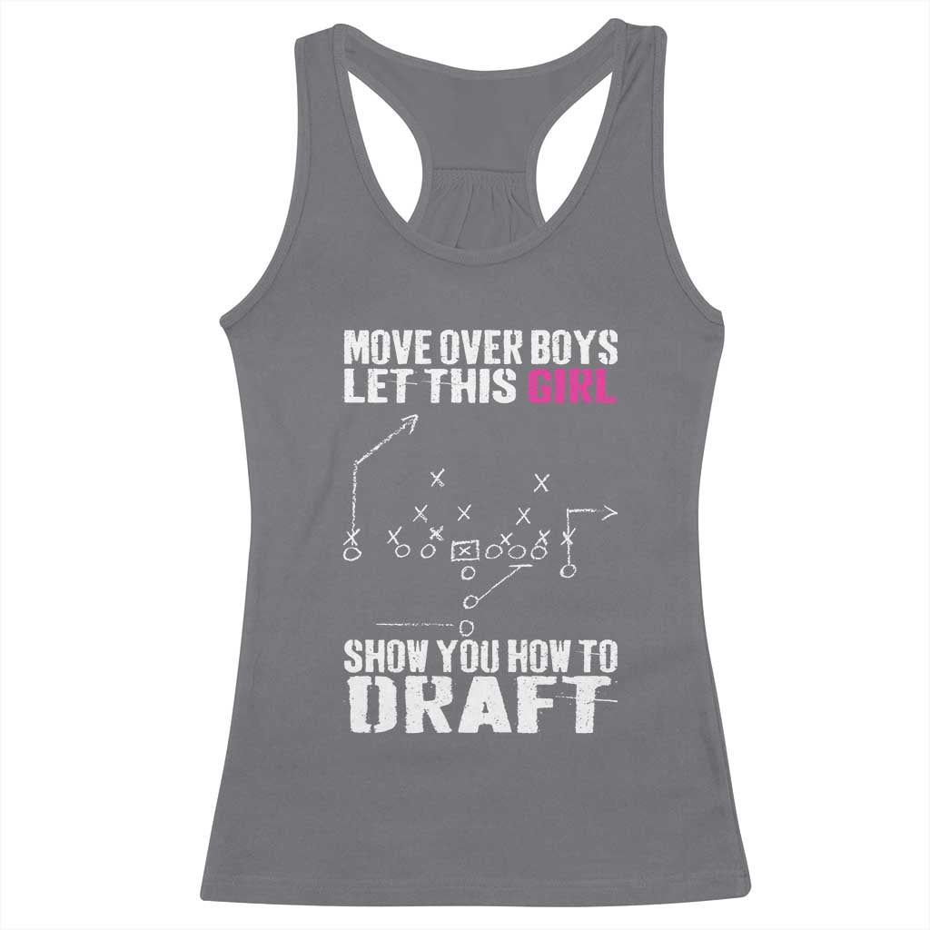 Girls Fantasy Football Racerback Tank Top Move Over Boys Draft Party Commish FFL - Wonder Print Shop