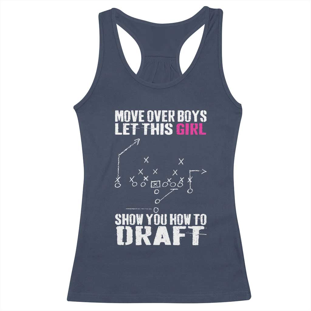Girls Fantasy Football Racerback Tank Top Move Over Boys Draft Party Commish FFL - Wonder Print Shop