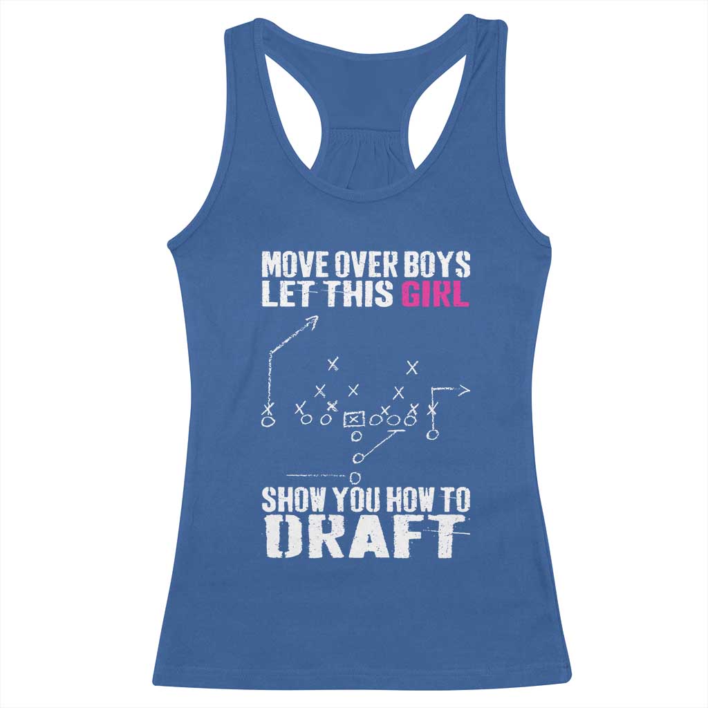 Girls Fantasy Football Racerback Tank Top Move Over Boys Draft Party Commish FFL - Wonder Print Shop