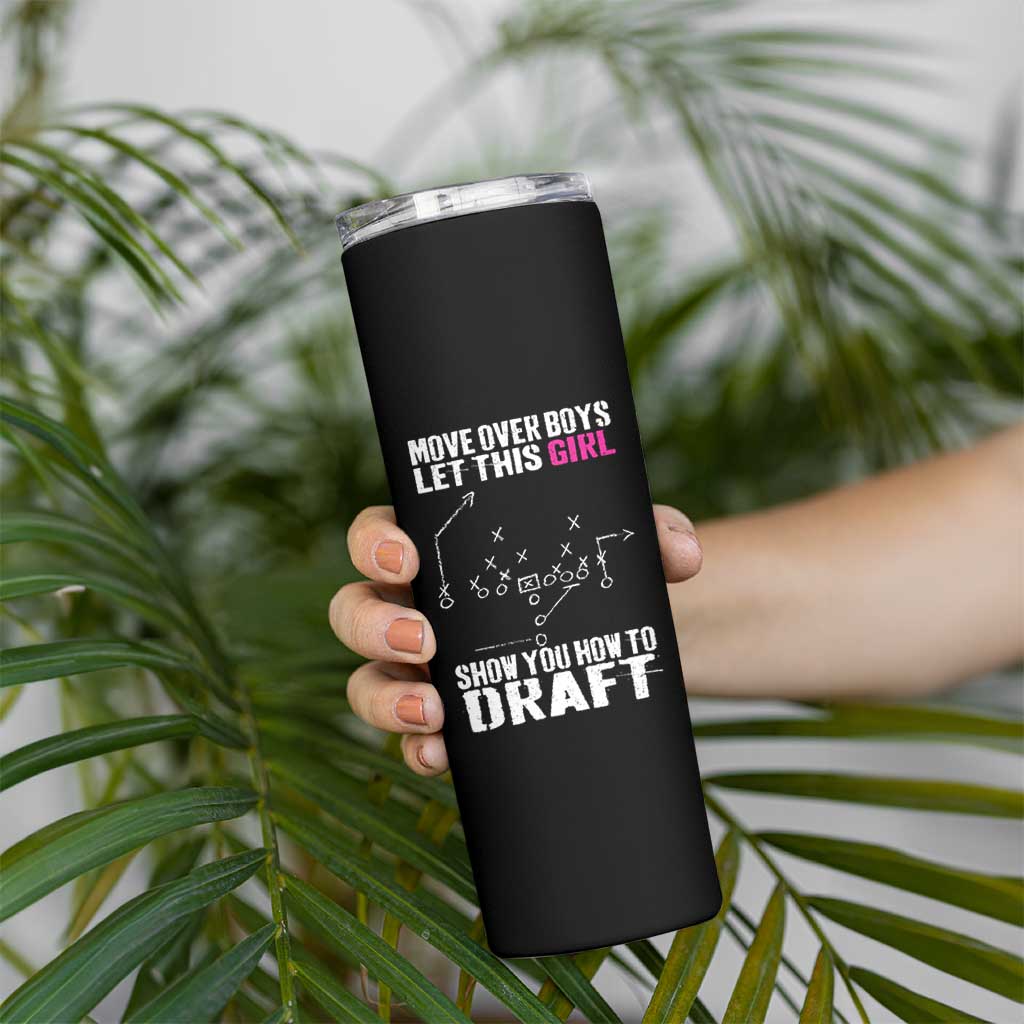 Girls Fantasy Football Skinny Tumbler Move Over Boys Draft Party Commish FFL - Wonder Print Shop