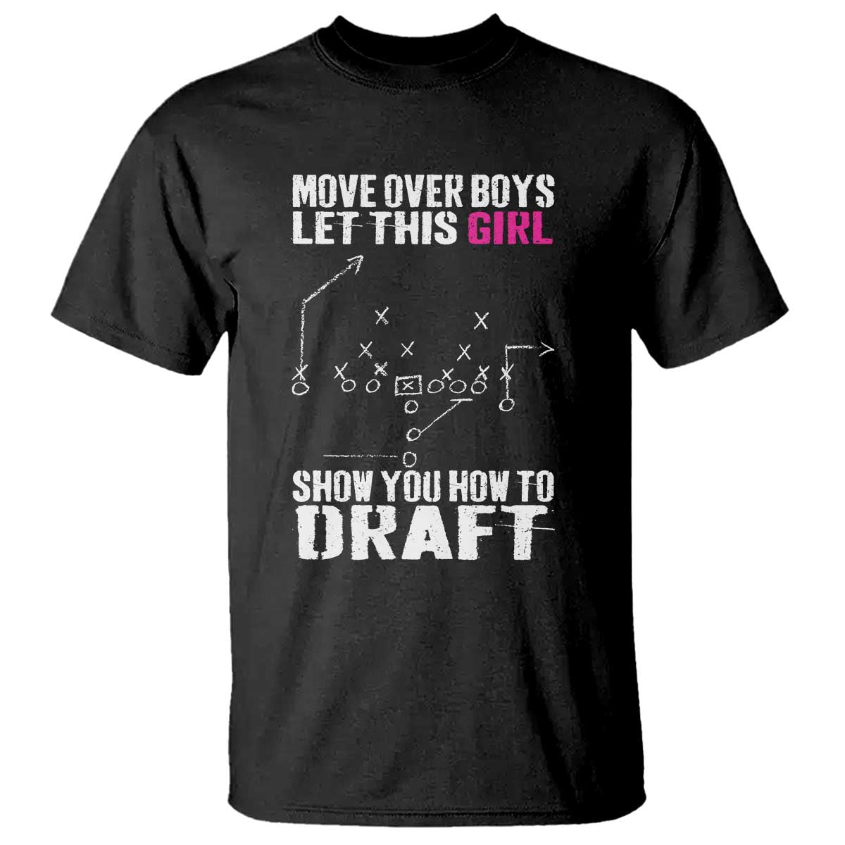 Girls Fantasy Football T Shirt Move Over Boys Draft Party Commish FFL - Wonder Print Shop