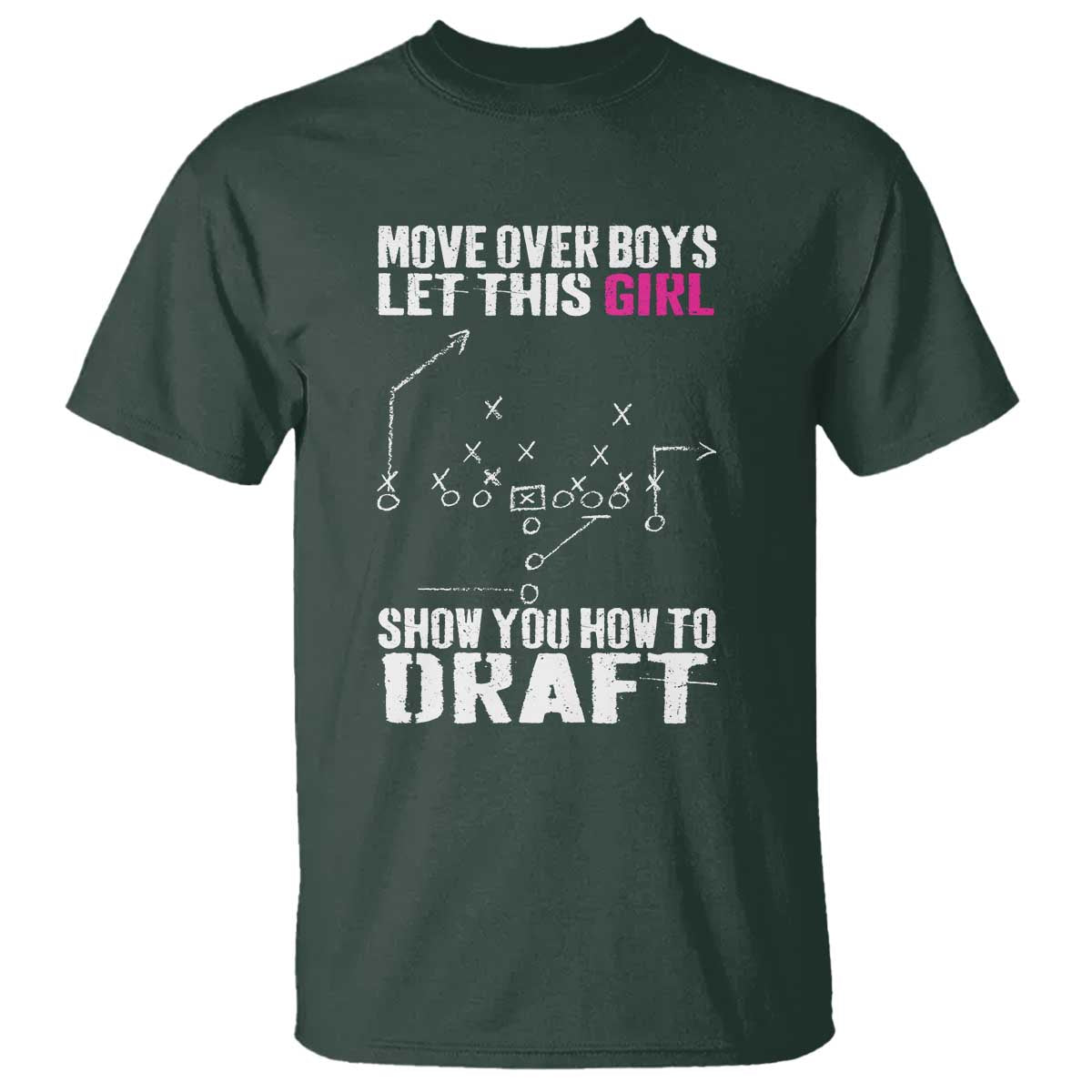 Girls Fantasy Football T Shirt Move Over Boys Draft Party Commish FFL - Wonder Print Shop