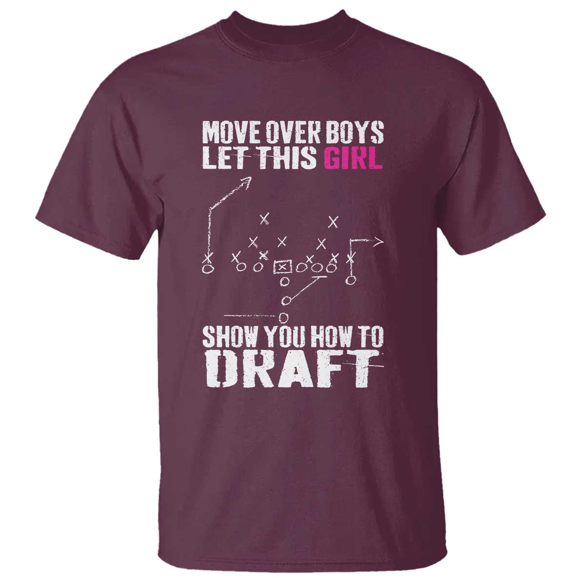 Girls Fantasy Football T Shirt Move Over Boys Draft Party Commish FFL - Wonder Print Shop