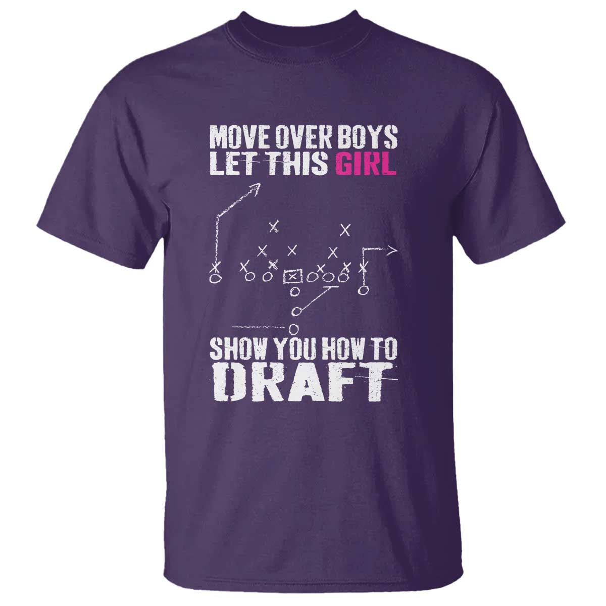 Girls Fantasy Football T Shirt Move Over Boys Draft Party Commish FFL - Wonder Print Shop