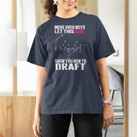 Girls Fantasy Football T Shirt For Women Move Over Boys Draft Party Commish FFL - Wonder Print Shop