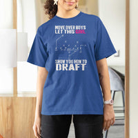 Girls Fantasy Football T Shirt For Women Move Over Boys Draft Party Commish FFL - Wonder Print Shop