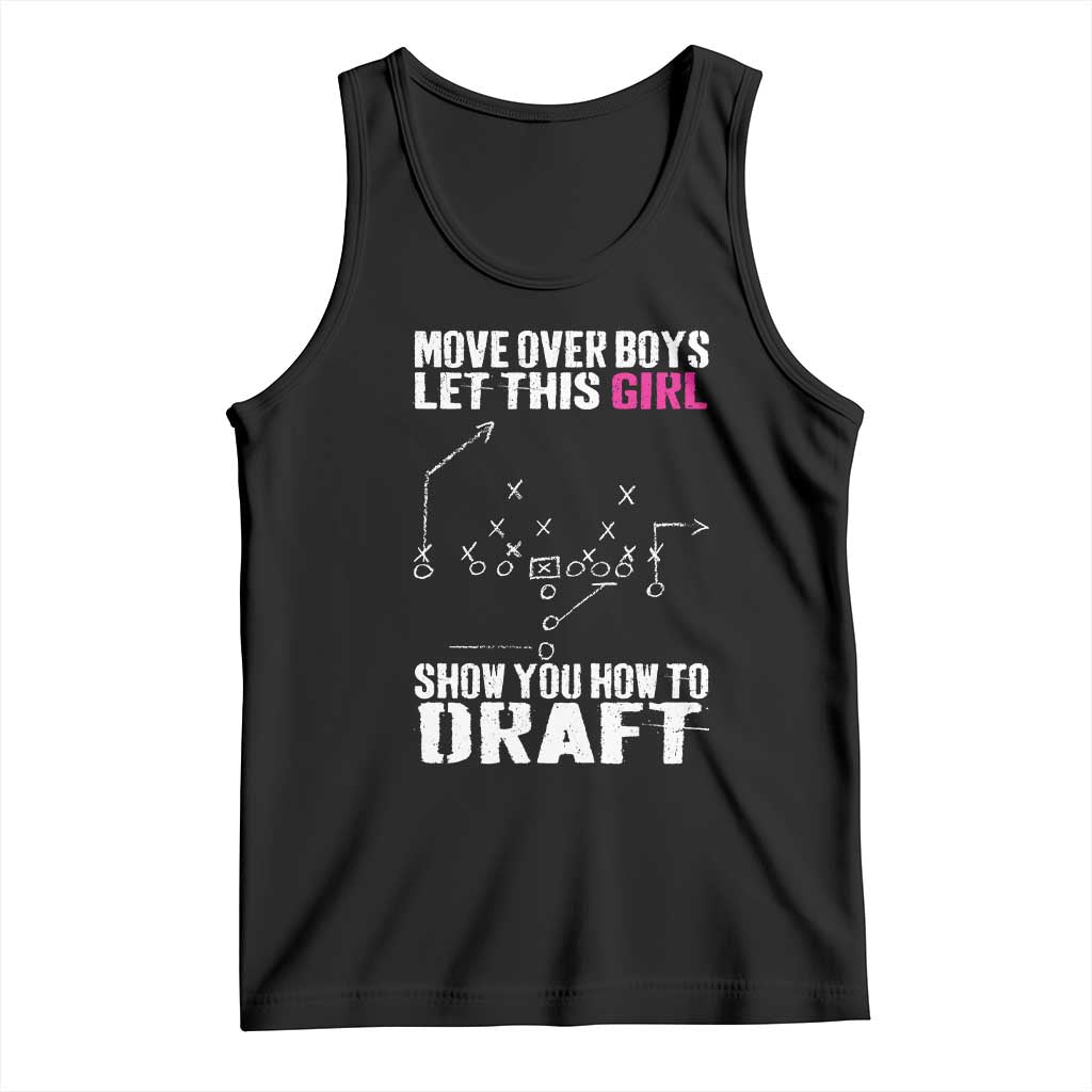 Girls Fantasy Football Tank Top Move Over Boys Draft Party Commish FFL - Wonder Print Shop