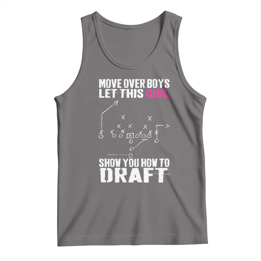 Girls Fantasy Football Tank Top Move Over Boys Draft Party Commish FFL - Wonder Print Shop