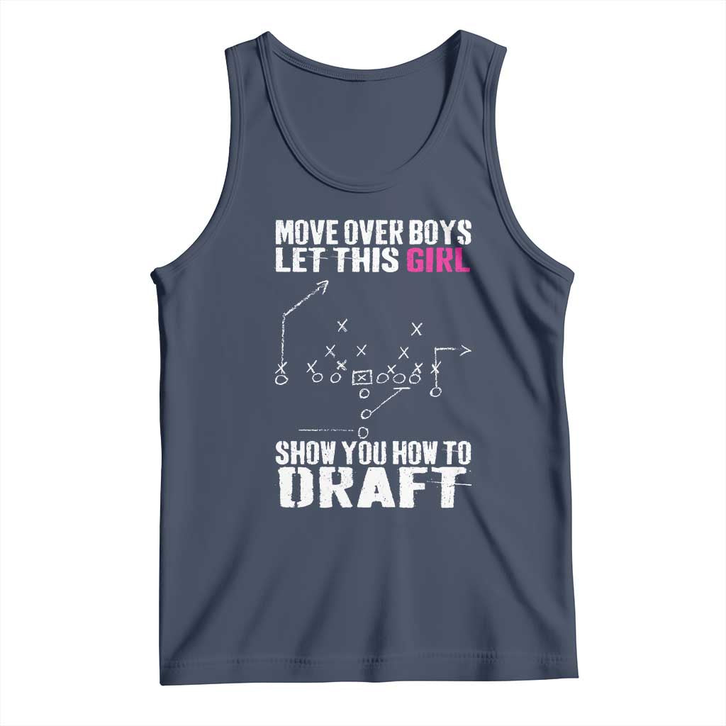 Girls Fantasy Football Tank Top Move Over Boys Draft Party Commish FFL - Wonder Print Shop