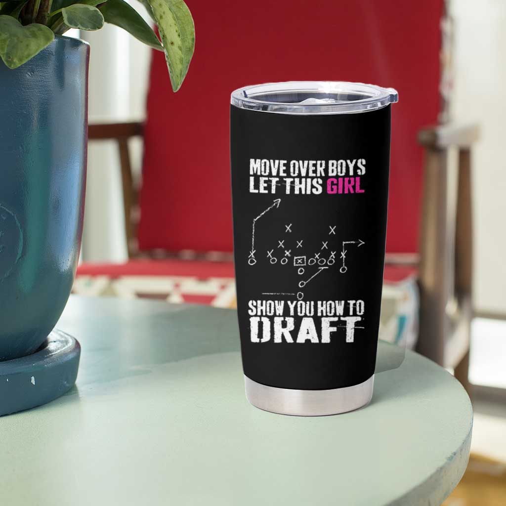 Girls Fantasy Football Tumbler Cup Move Over Boys Draft Party Commish FFL - Wonder Print Shop