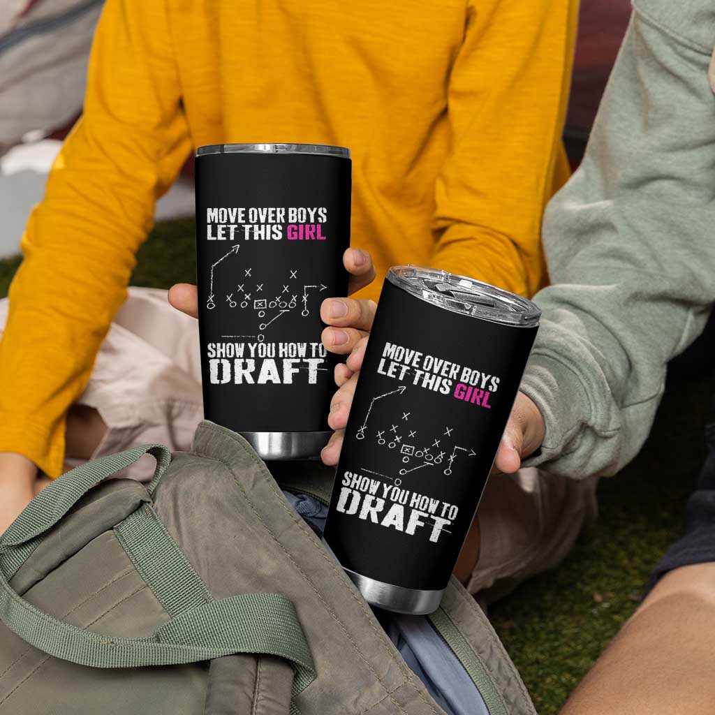Girls Fantasy Football Tumbler Cup Move Over Boys Draft Party Commish FFL - Wonder Print Shop