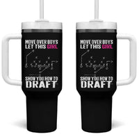 Girls Fantasy Football Tumbler With Handle Move Over Boys Draft Party Commish FFL - Wonder Print Shop