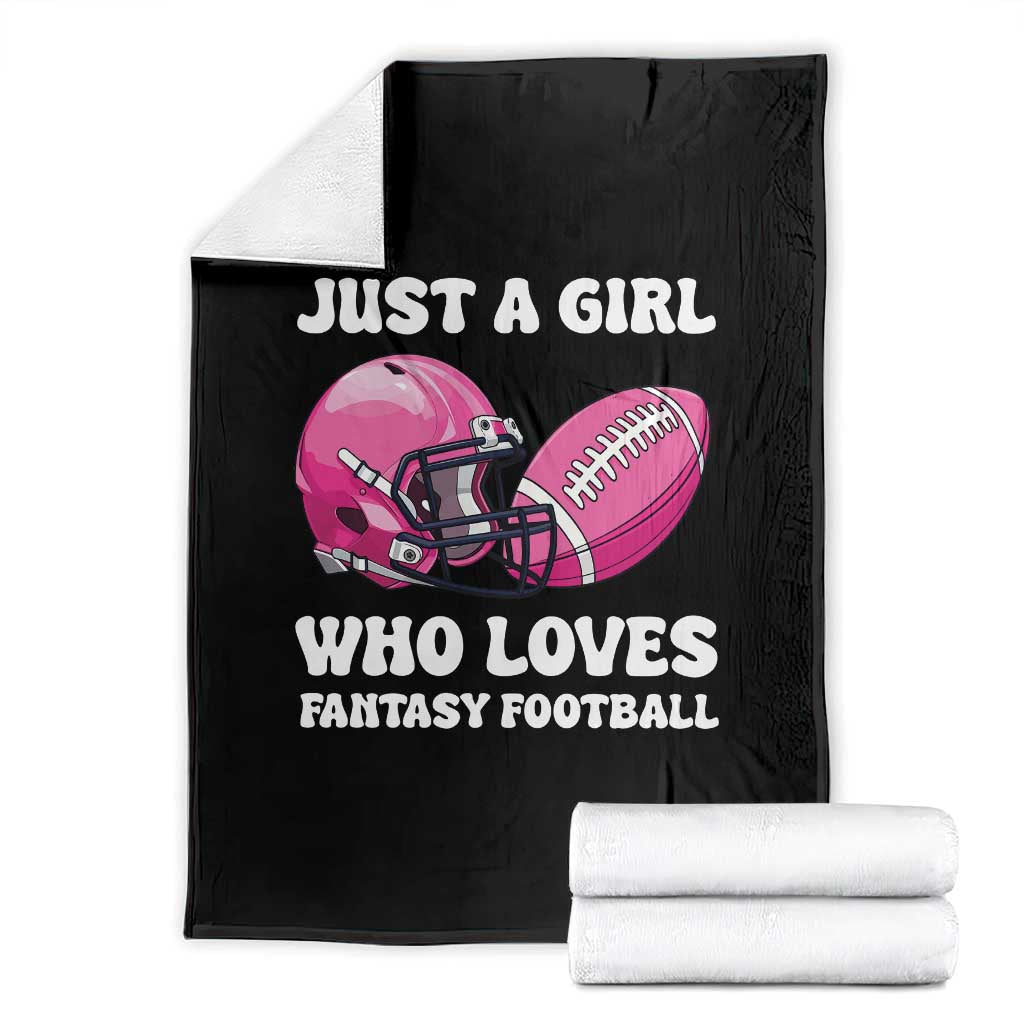 Funny Just A Girl Who Loves Fantasy Football Throw Blanket - Wonder Print Shop