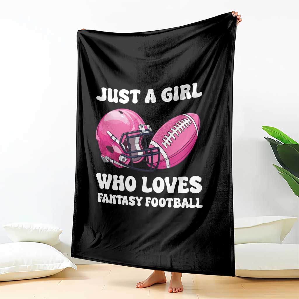 Funny Just A Girl Who Loves Fantasy Football Throw Blanket - Wonder Print Shop