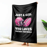 Funny Just A Girl Who Loves Fantasy Football Throw Blanket - Wonder Print Shop