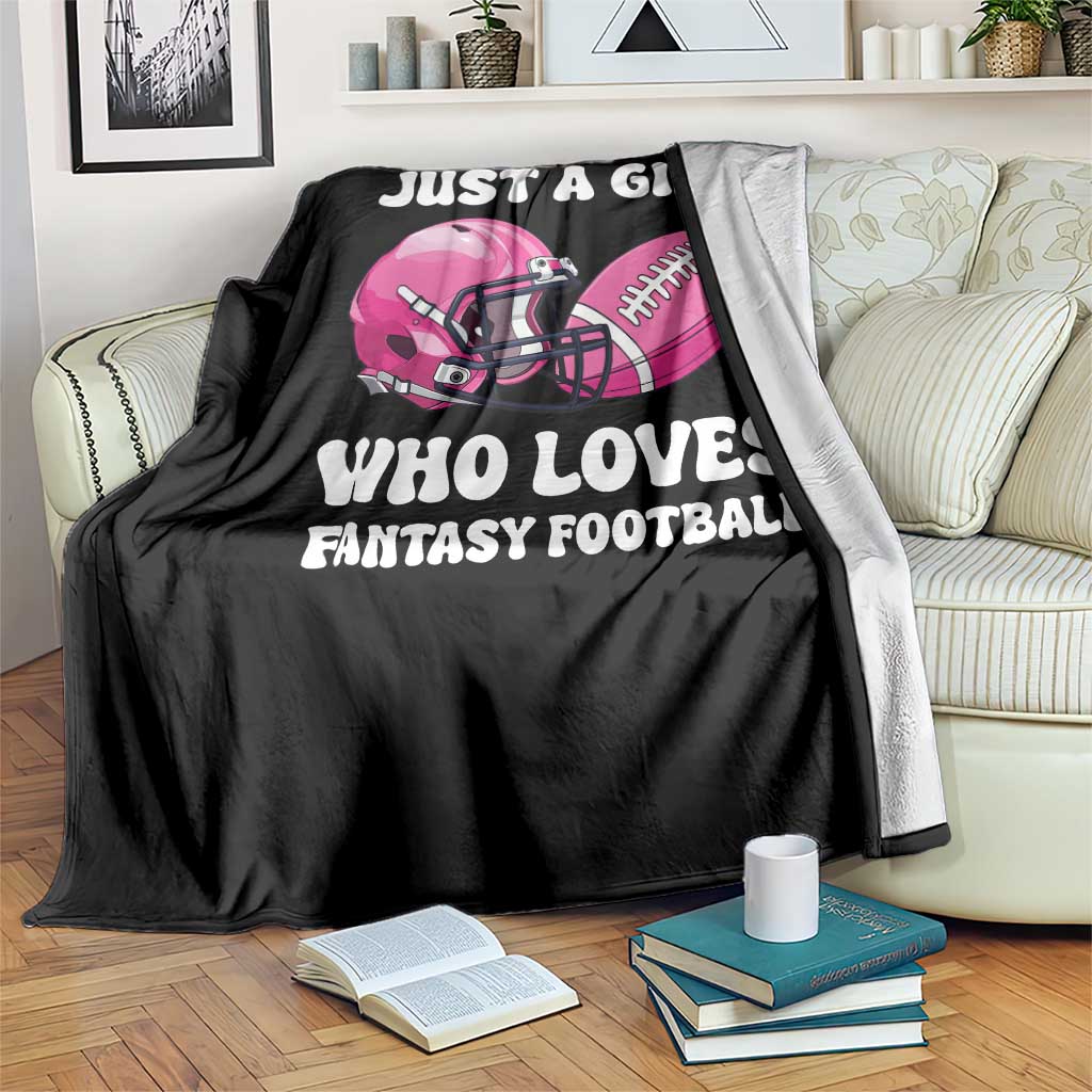 Funny Just A Girl Who Loves Fantasy Football Throw Blanket - Wonder Print Shop