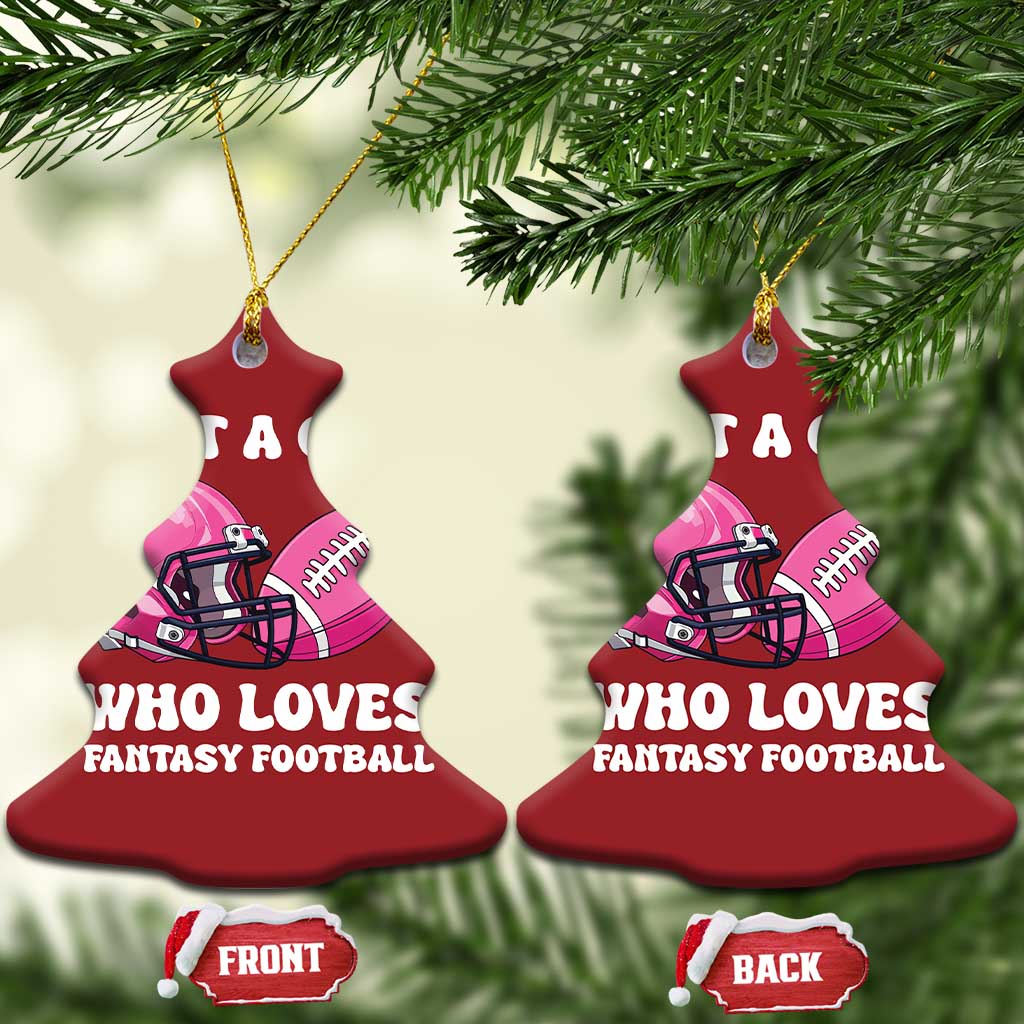 Funny Just A Girl Who Loves Fantasy Football Christmas Ornament - Wonder Print Shop