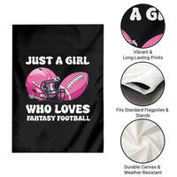 Funny Just A Girl Who Loves Fantasy Football Garden Flag - Wonder Print Shop