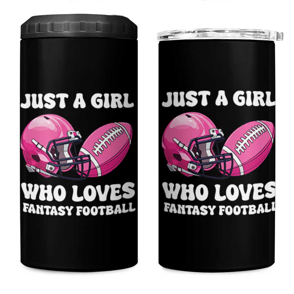 Funny Just A Girl Who Loves Fantasy Football 4 in 1 Can Cooler Tumbler - Wonder Print Shop