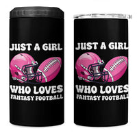 Funny Just A Girl Who Loves Fantasy Football 4 in 1 Can Cooler Tumbler - Wonder Print Shop