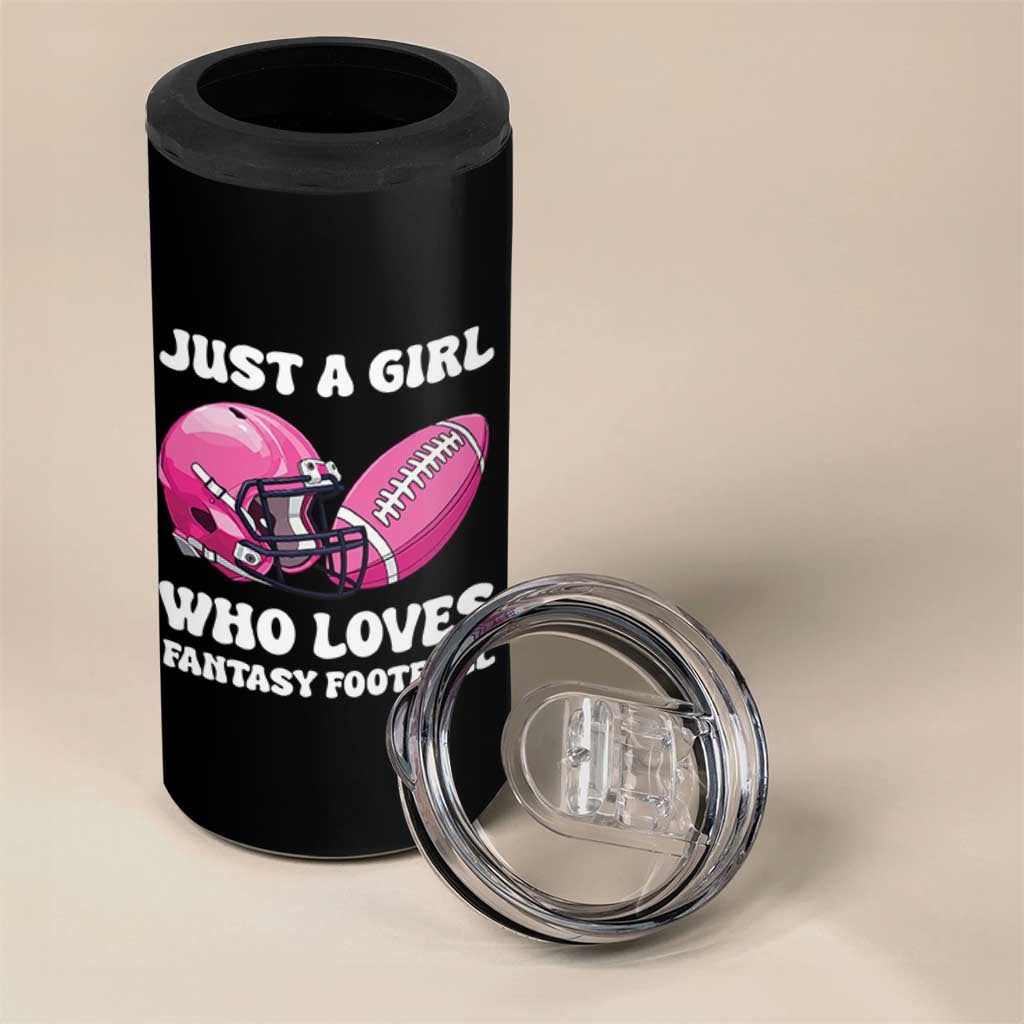 Funny Just A Girl Who Loves Fantasy Football 4 in 1 Can Cooler Tumbler - Wonder Print Shop
