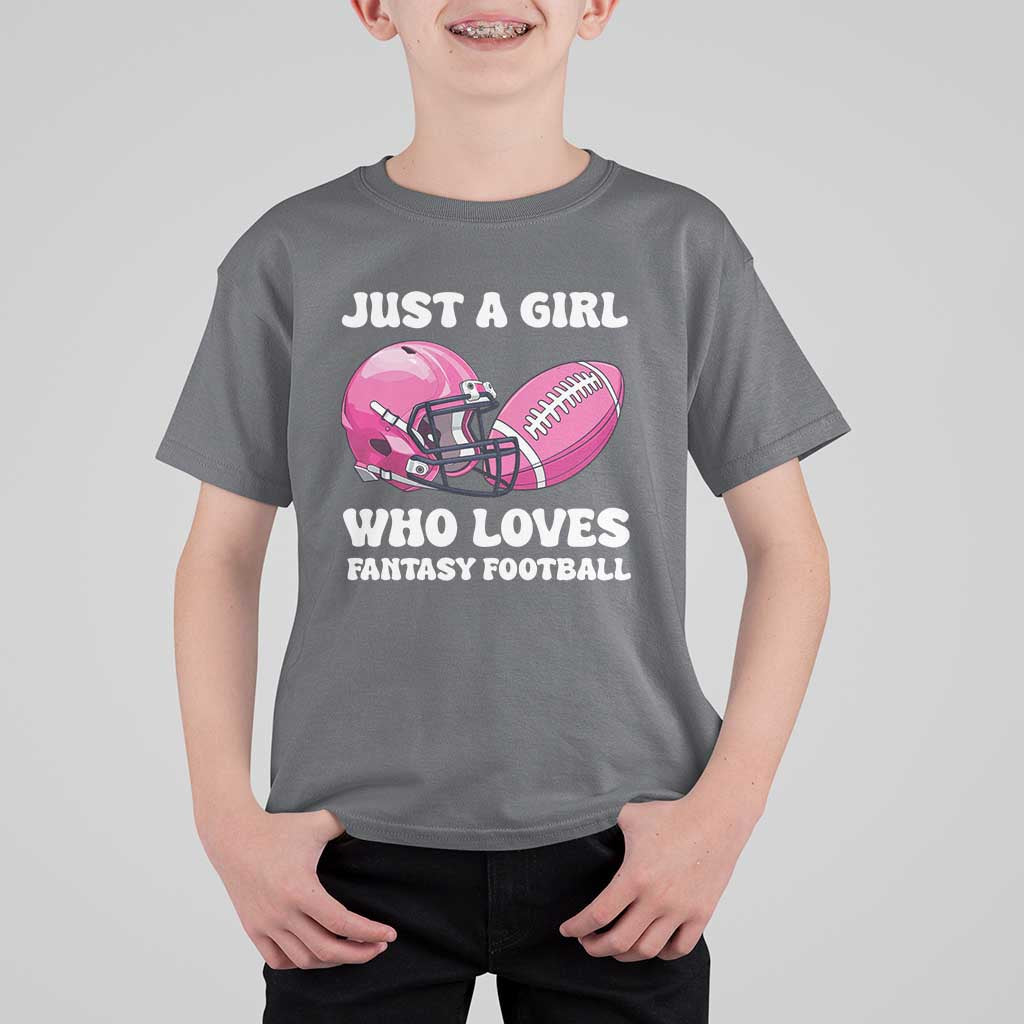 Funny Just A Girl Who Loves Fantasy Football T Shirt For Kid - Wonder Print Shop