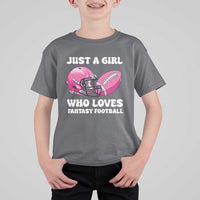 Funny Just A Girl Who Loves Fantasy Football T Shirt For Kid - Wonder Print Shop
