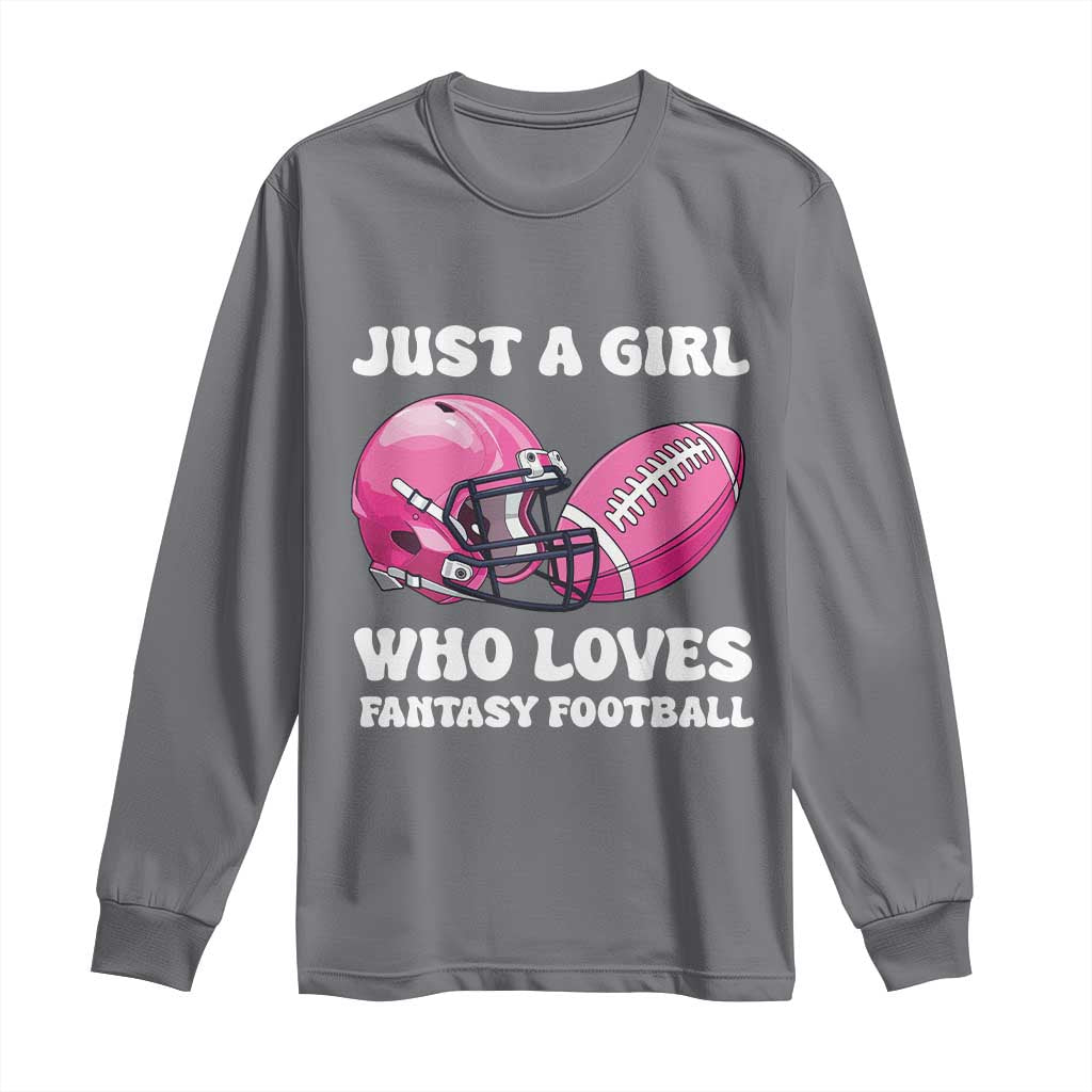 Funny Just A Girl Who Loves Fantasy Football Long Sleeve Shirt - Wonder Print Shop