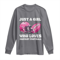 Funny Just A Girl Who Loves Fantasy Football Long Sleeve Shirt - Wonder Print Shop
