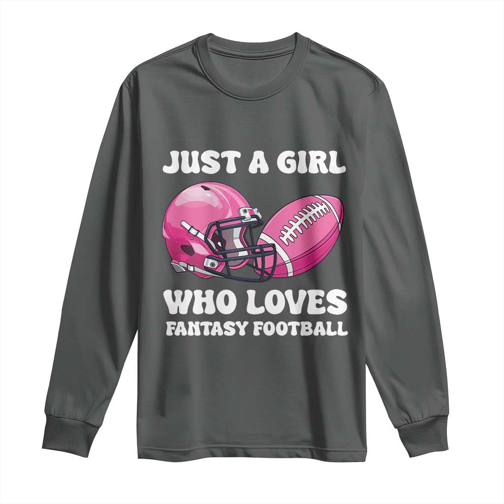 Funny Just A Girl Who Loves Fantasy Football Long Sleeve Shirt - Wonder Print Shop