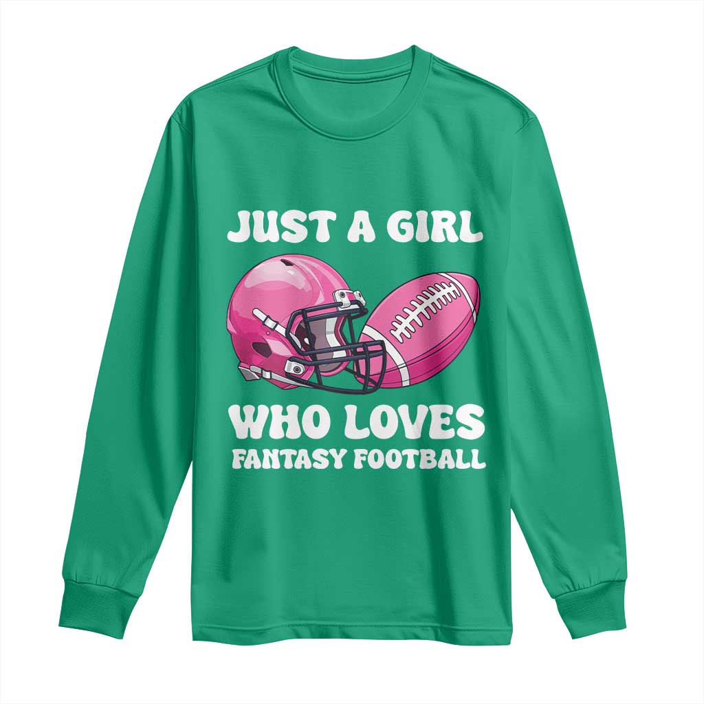Funny Just A Girl Who Loves Fantasy Football Long Sleeve Shirt - Wonder Print Shop