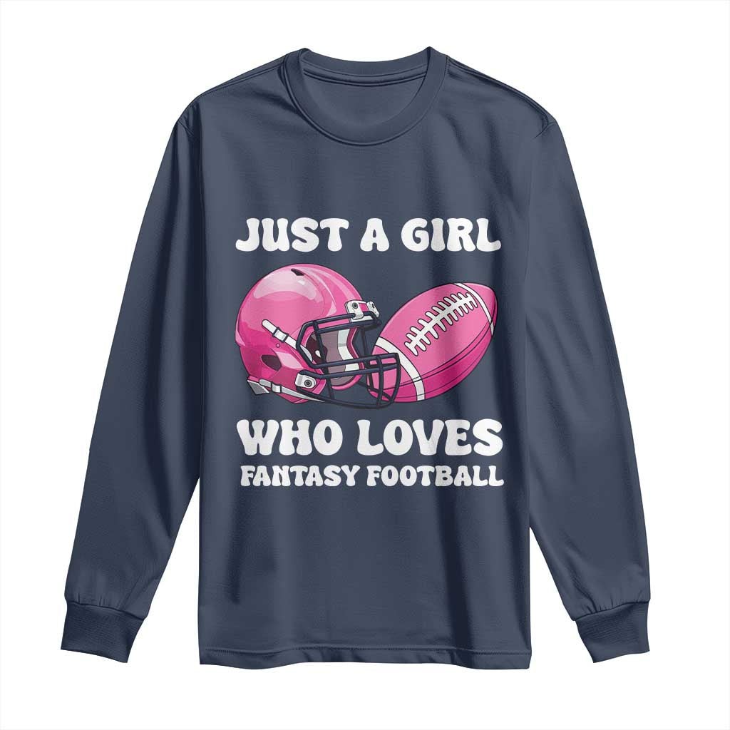 Funny Just A Girl Who Loves Fantasy Football Long Sleeve Shirt - Wonder Print Shop