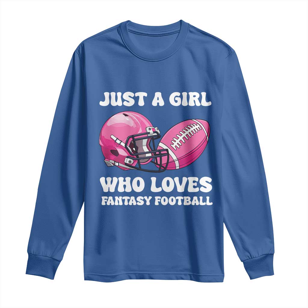 Funny Just A Girl Who Loves Fantasy Football Long Sleeve Shirt - Wonder Print Shop