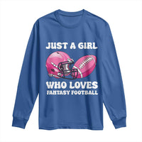 Funny Just A Girl Who Loves Fantasy Football Long Sleeve Shirt - Wonder Print Shop