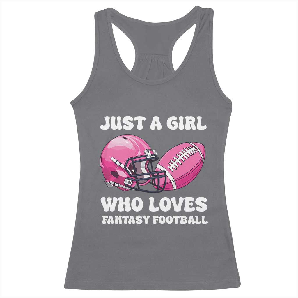 Funny Just A Girl Who Loves Fantasy Football Racerback Tank Top - Wonder Print Shop