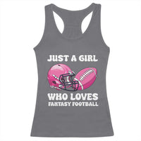 Funny Just A Girl Who Loves Fantasy Football Racerback Tank Top - Wonder Print Shop