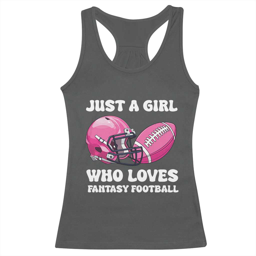 Funny Just A Girl Who Loves Fantasy Football Racerback Tank Top - Wonder Print Shop