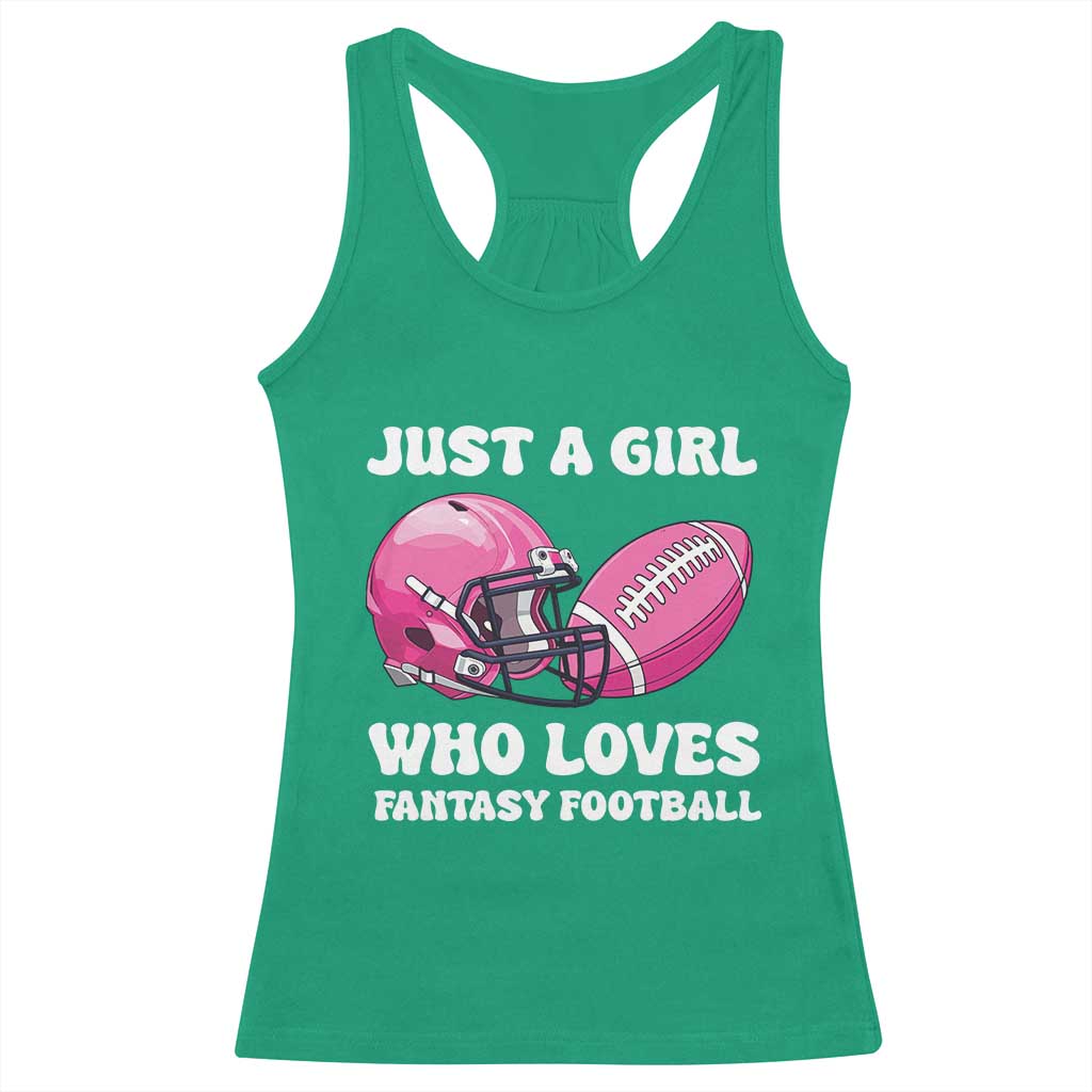 Funny Just A Girl Who Loves Fantasy Football Racerback Tank Top - Wonder Print Shop