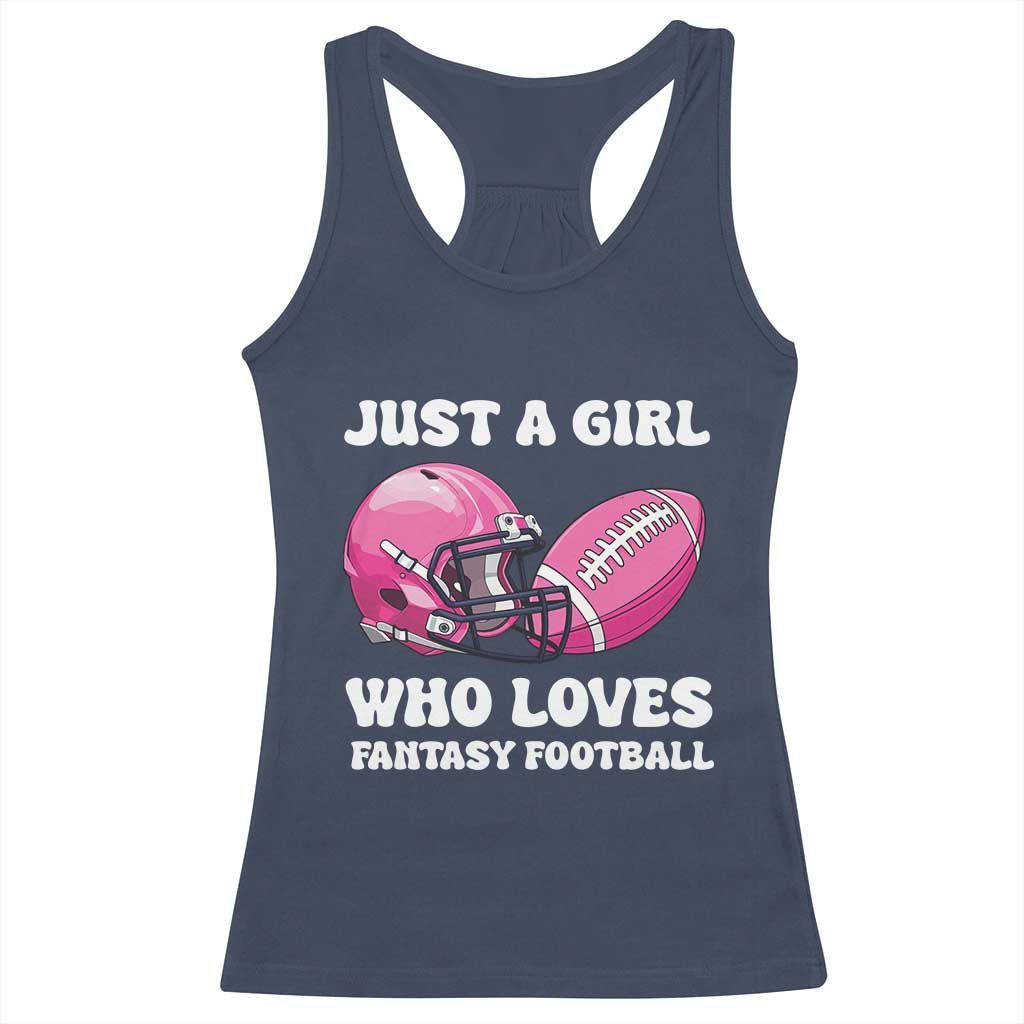 Funny Just A Girl Who Loves Fantasy Football Racerback Tank Top - Wonder Print Shop